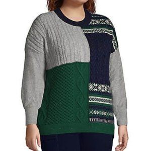 COPY - Lands' End Patchwork Crew Neck Sweater